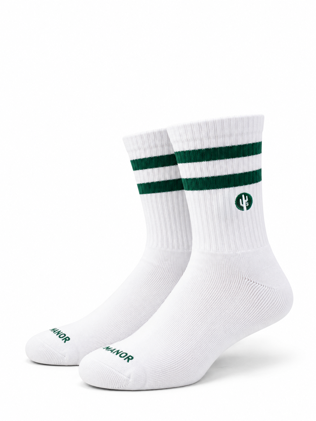 Manor "Striped Campus Sock" - White / Green