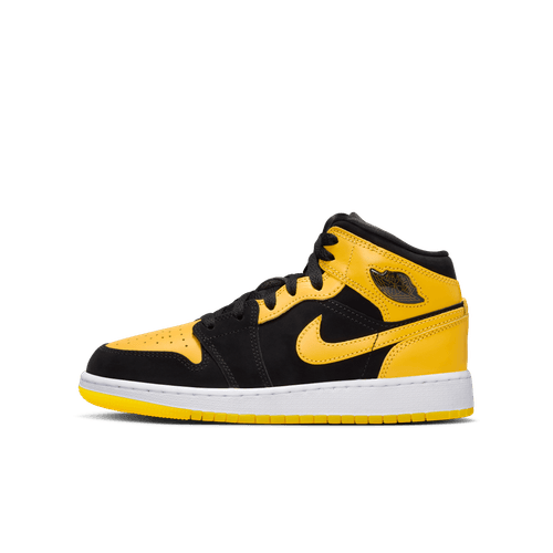 Air Jordan "1 Mid SE" GS - Black / Varsity Maize / White