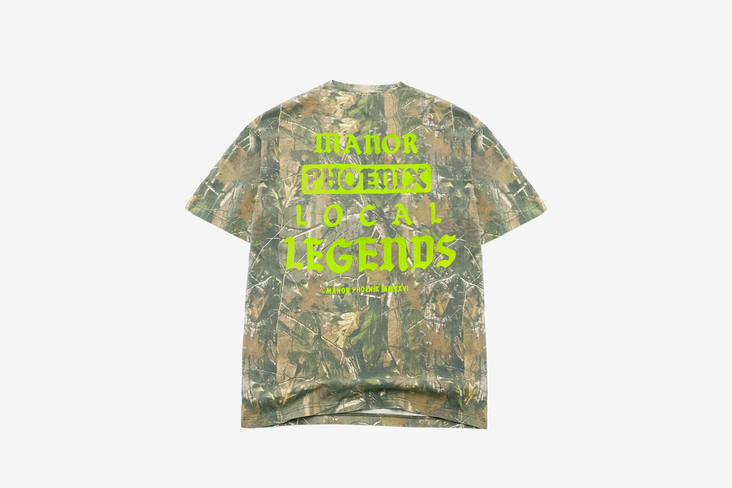 Manor "Local Legends" T-Shirt M - Tree Camo / Neon Yellow