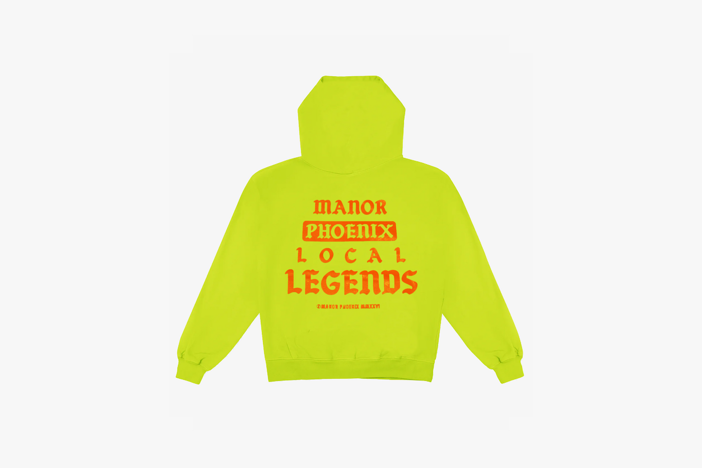 Manor "Local Legends Logo Hoodie" M - Faded Volt / Orange