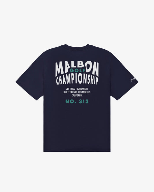 Malbon "Bermuda Championship Tee" Mens - Midnight