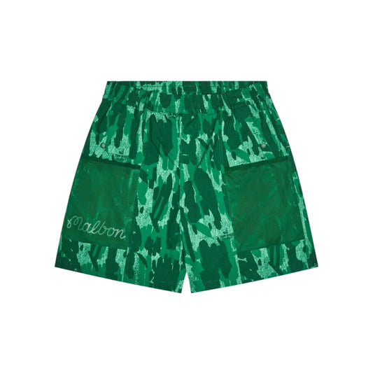 Malbon "Mesh Basket Pocket Short" Mens - Divot Camo Jungle