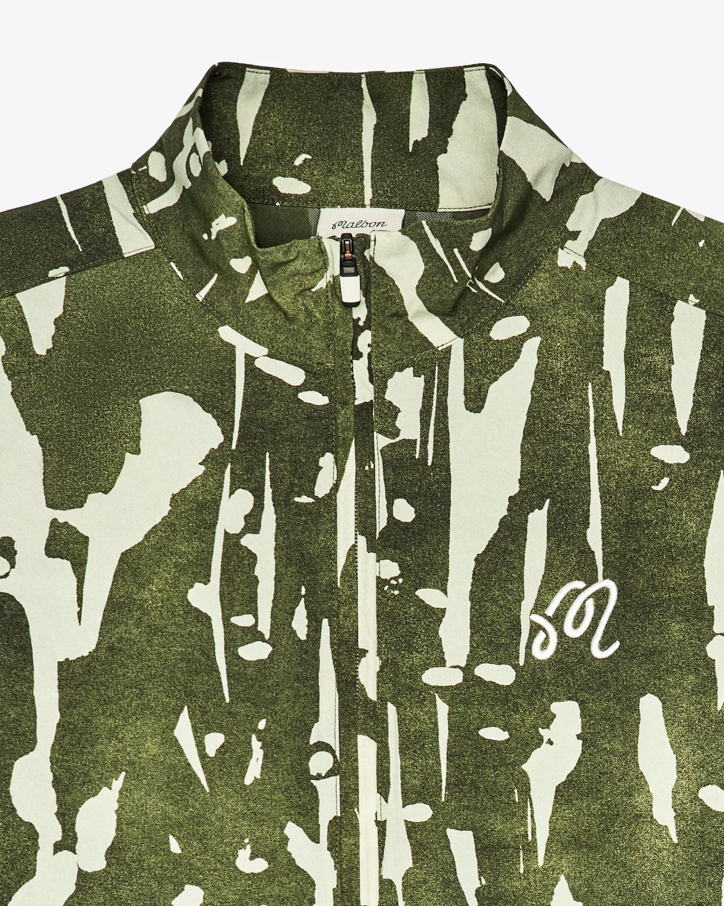 Malbon "Pine Inkwash Windshirt" Mens - Olive Inkwash
