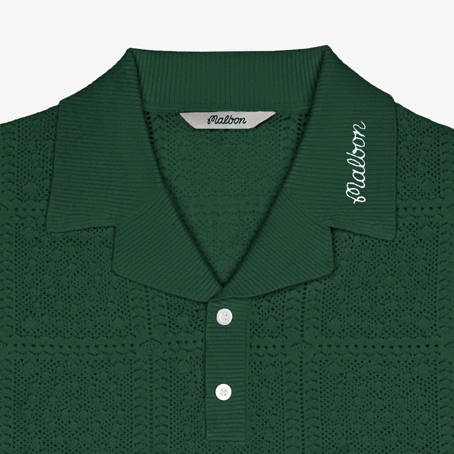 Malbon "Resort Crochet Polo" Mens - Green