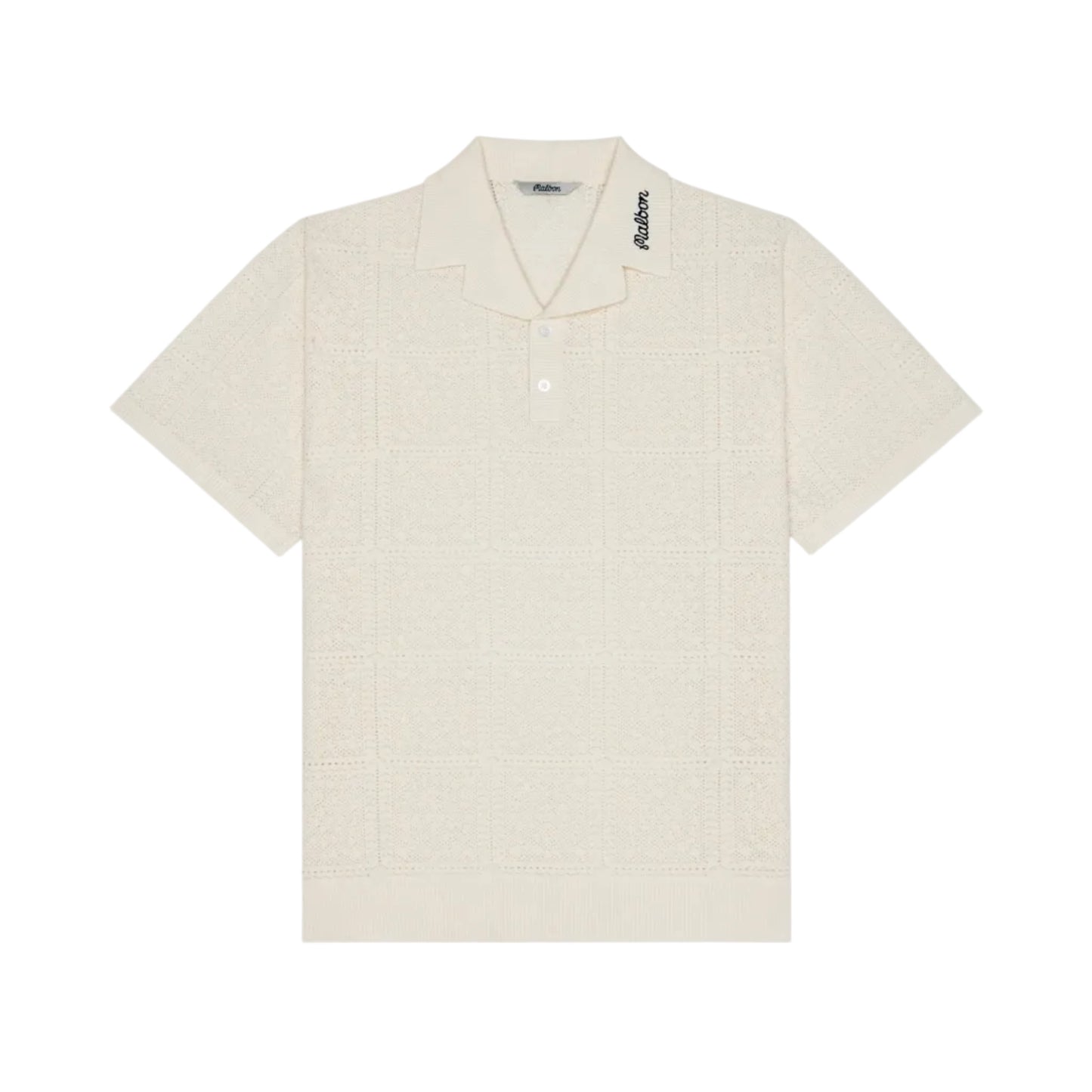 Malbon "Resort Crochet Polo" Mens - Ivory