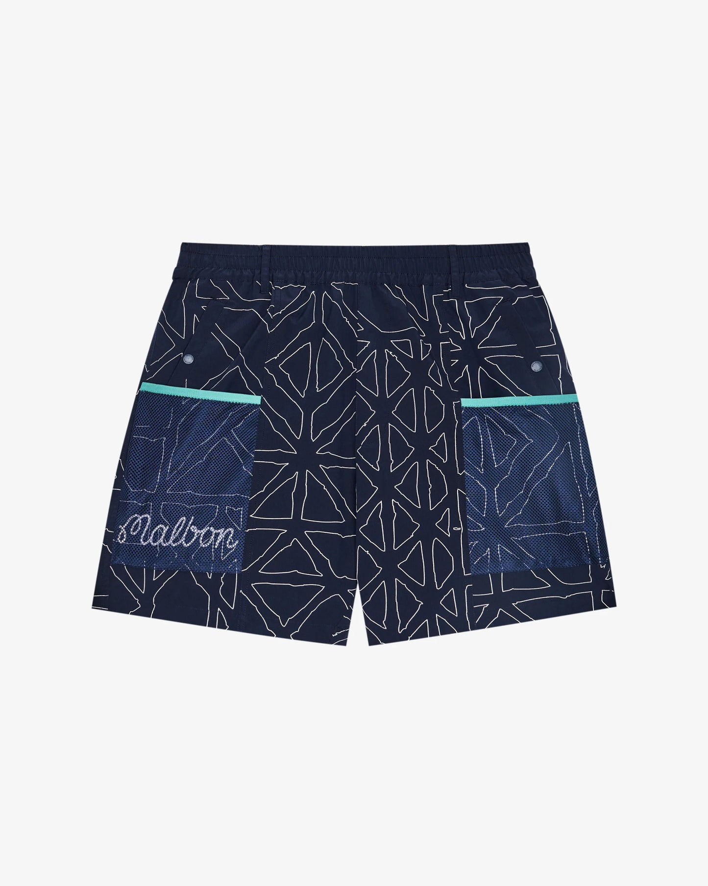 Malbon "Mesh Basket Pocket Short" Mens - Midnight