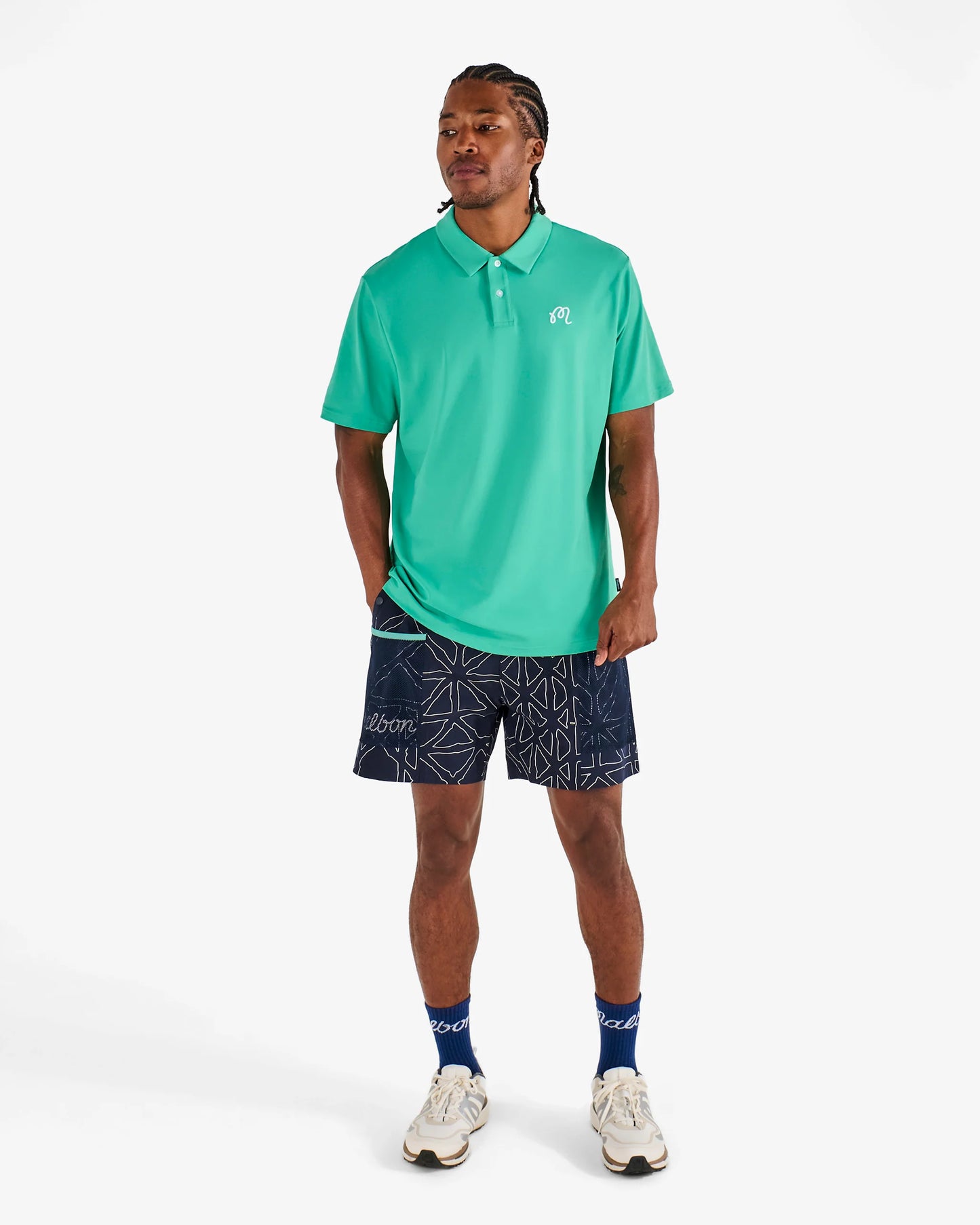 Malbon "Mesh Basket Pocket Short" Mens - Midnight