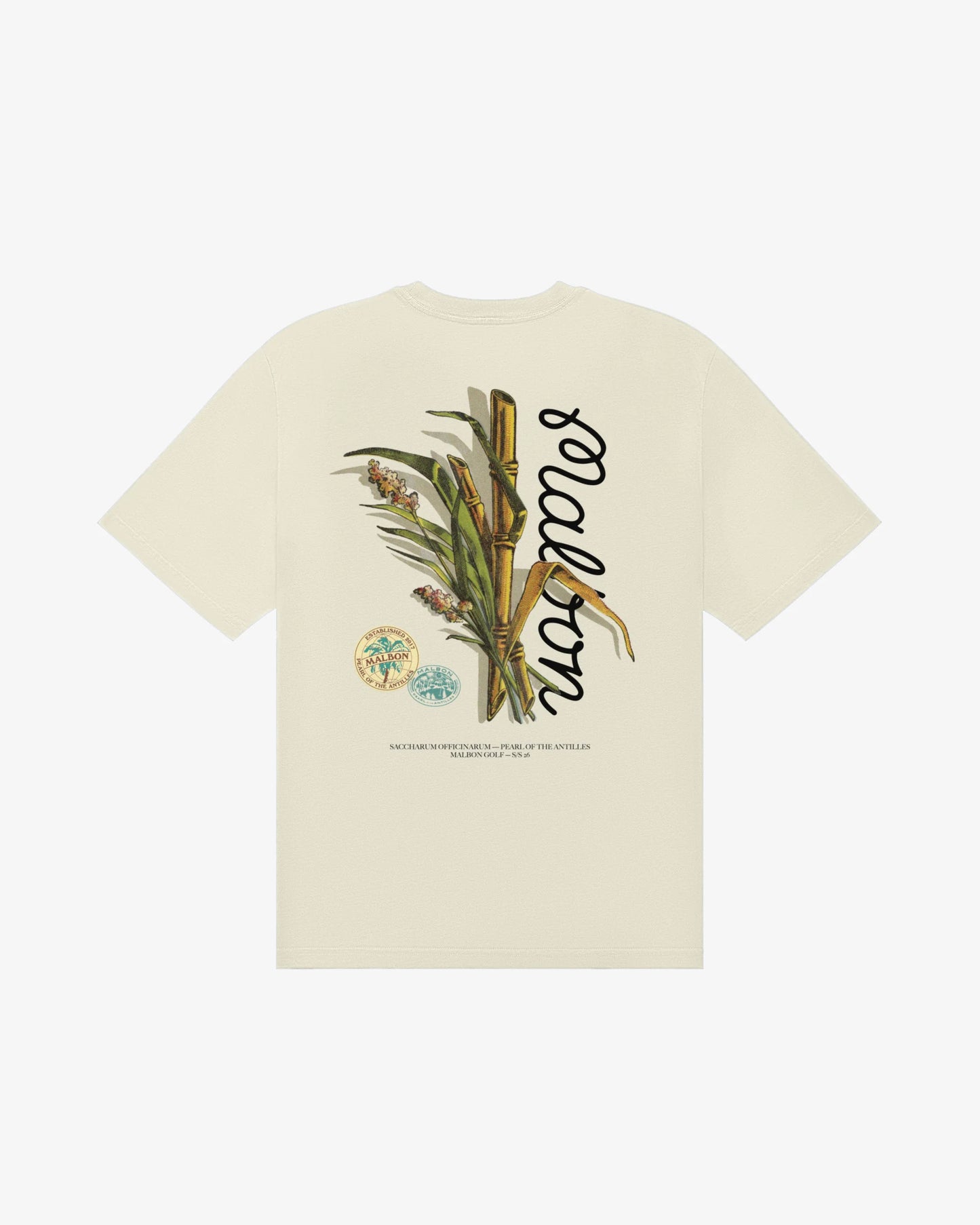 Malbon "Bermuda Origin Tee" Mens - Cream