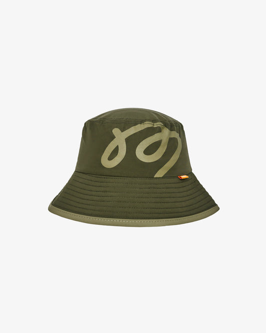 Malbon "RIPSTOP Bucket Hat" Mens - Dark Olive