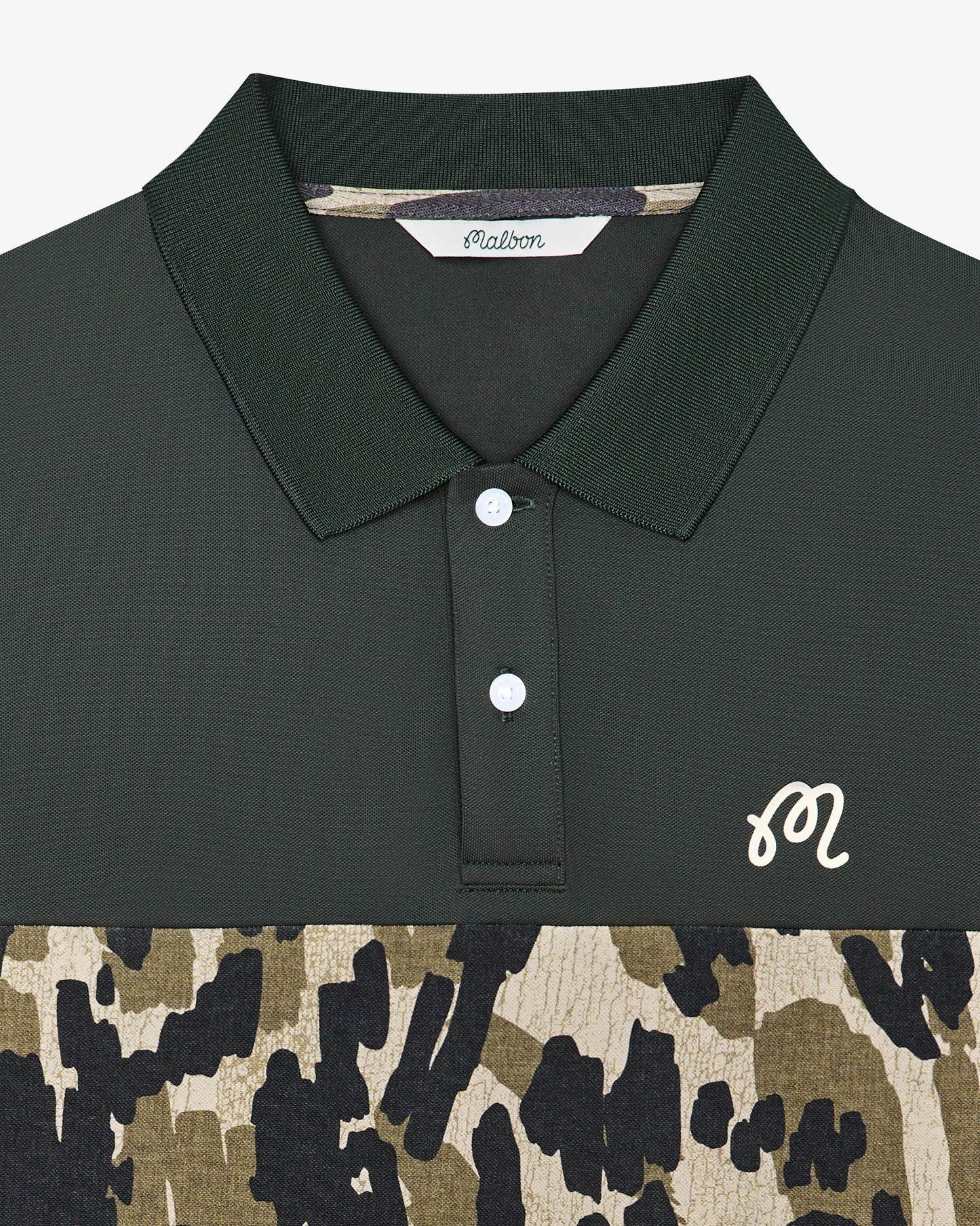 Malbon "Tour Divot Camo Polo" Mens- Bark Camo