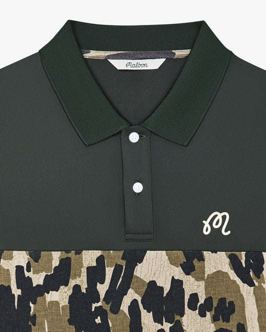Malbon "Tour Divot Camo Polo" Mens- Bark Camo
