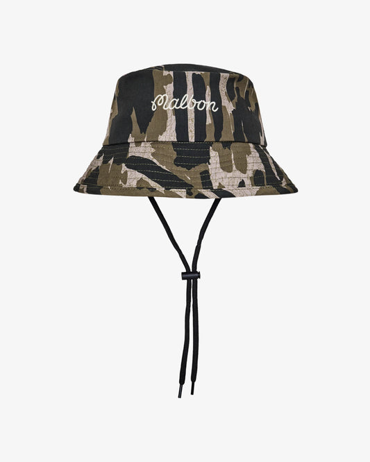 Malbon "Tour Divot Camo Bucket Hat" Mens - Bark Camo