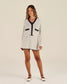 Malbon "Nara Cardigan" Womens - Silver Gray