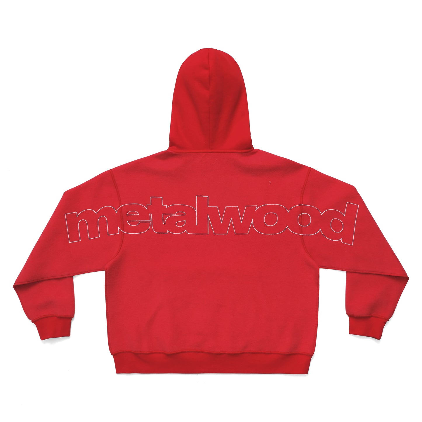 Metalwood Studio  "Reverse Twinkle Hooded Sweatshirt"  M - Tomato