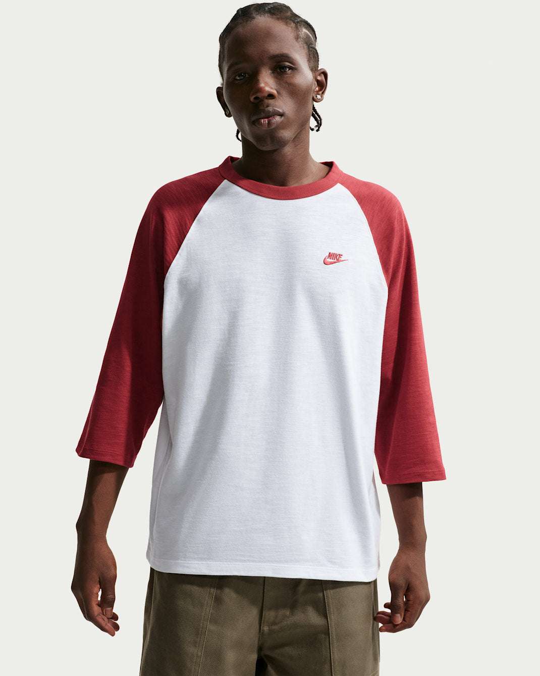 Nike "3/4-Sleeve Raglan Top" M - Crimson / White