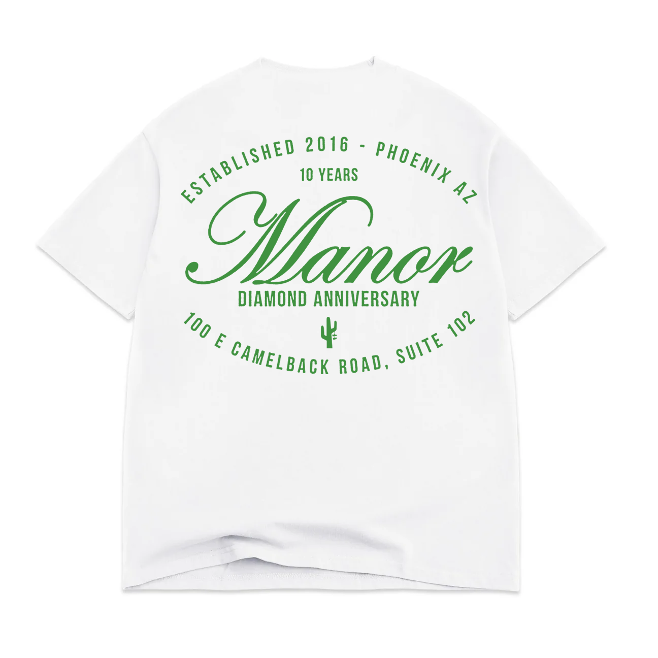 Manor "Diamond Anniversary Script T-Shirt" Mens - White