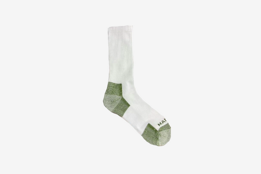 Manor "Performance Crew Sock" -  White / Action Green