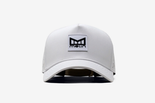 Melin "Odyssey Stacked Hydro" Snapback Hat - White (Small)