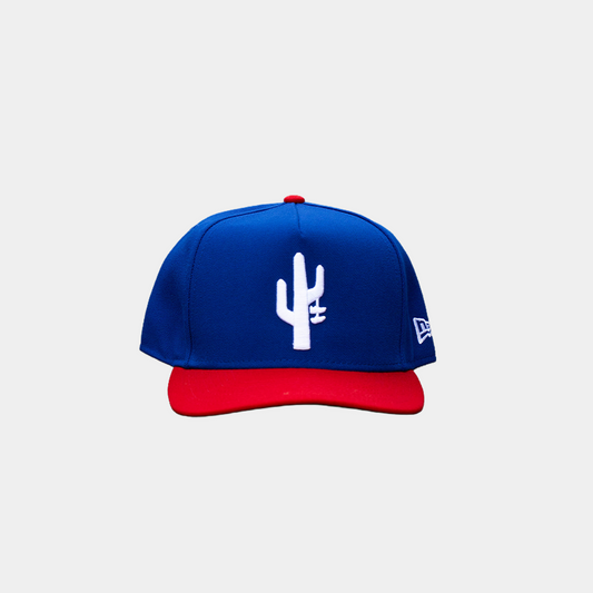 Manor x New Era "Hang Time" 9FIFTY A-FRAME Snapback - Light Royal / Red