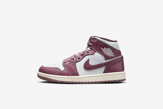 Air Jordan "1 Mid" W - Pure Platinum / Sky J Mauve-Sail