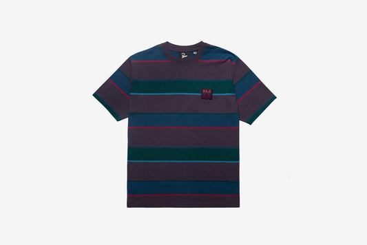 Parra "Fast Food Logo Striped Tee" M - Aubergine