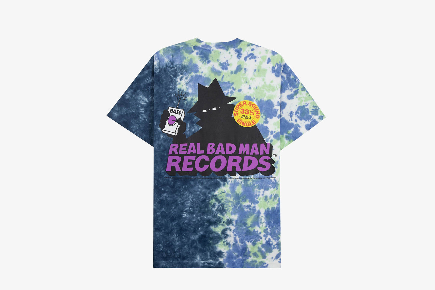 Real Bad Man "RBM Records SS Tee" M - Blue Tie Dye