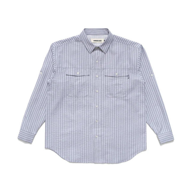 Metalwood Studio "Seersucker Fishing Shirt" M - Sky