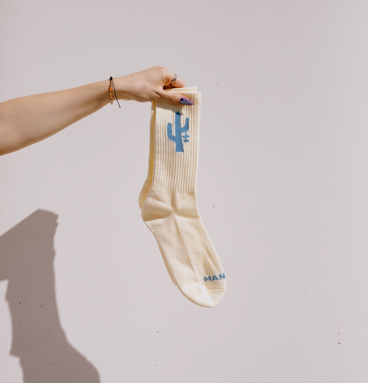 Manor "Hang Time Sock" -  Cream / Blue