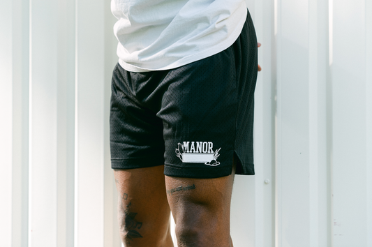 Manor "Mesh Gym Shorts" M - Black / White