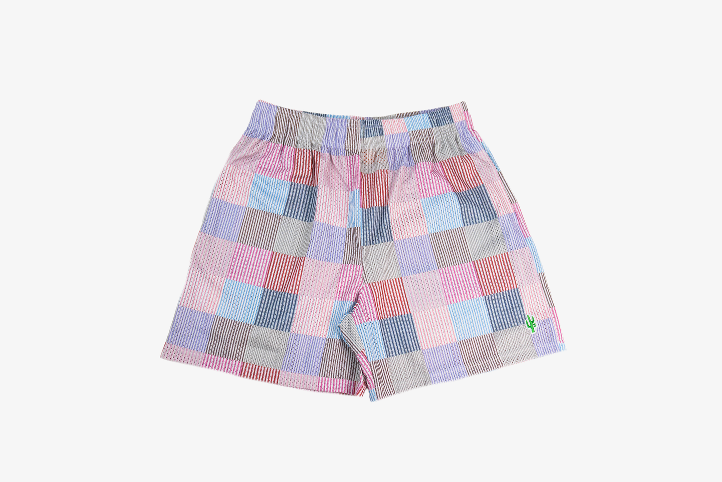 Manor "Seersucker Patchwork Mesh Short" Mens - Multi-Color