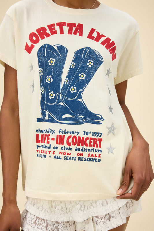 DayDreamer "Loretta Lynn Live-In Concert T-Shirt"  W - White / Red / Blue