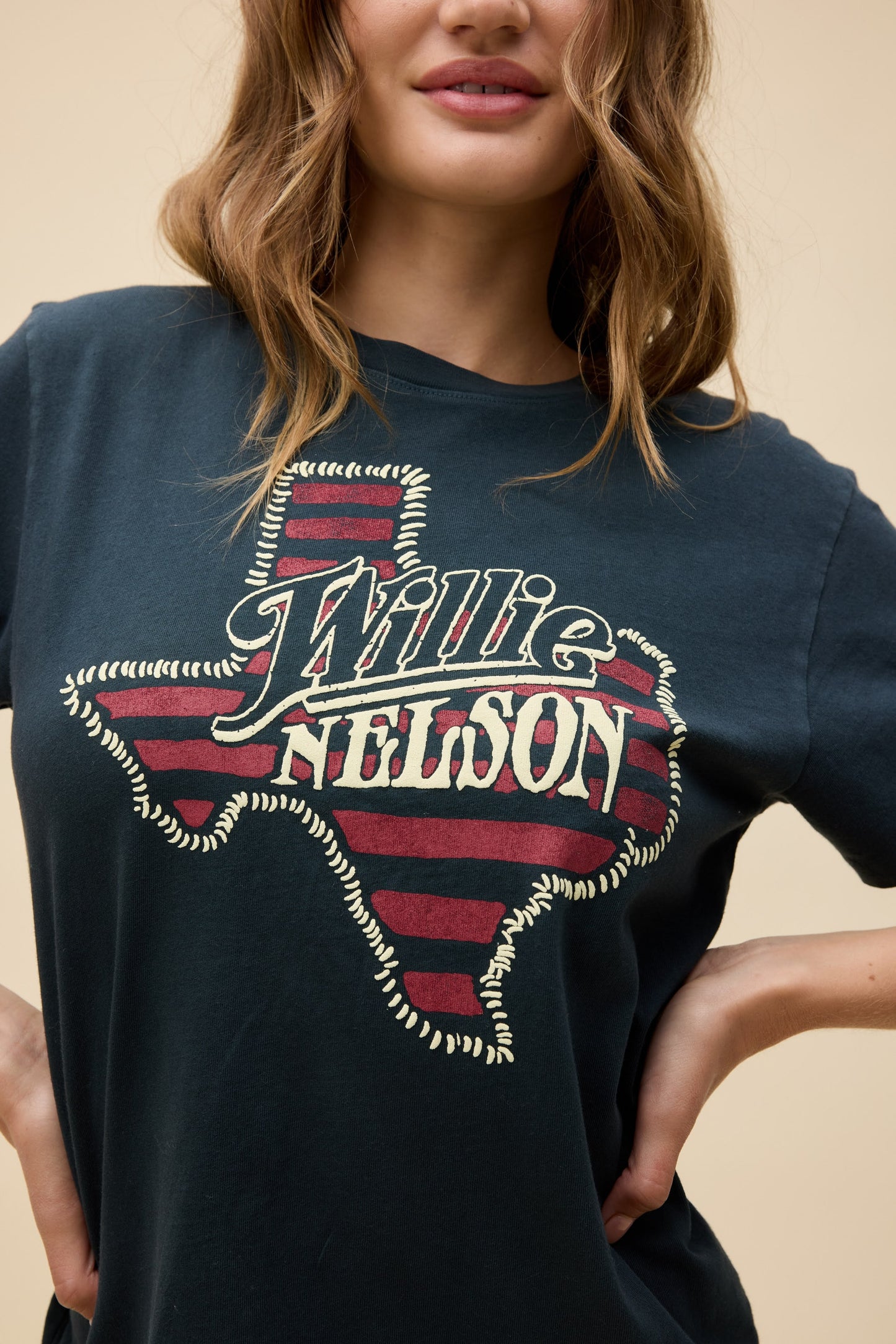 Daydreamer "Willie Nelson Texas Stripes Tour Tee" W - Vintage Black