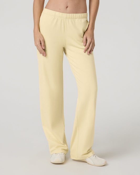 Vuori "Halo Modern Straight Leg Pant" Womens - Lemon Snap Heather