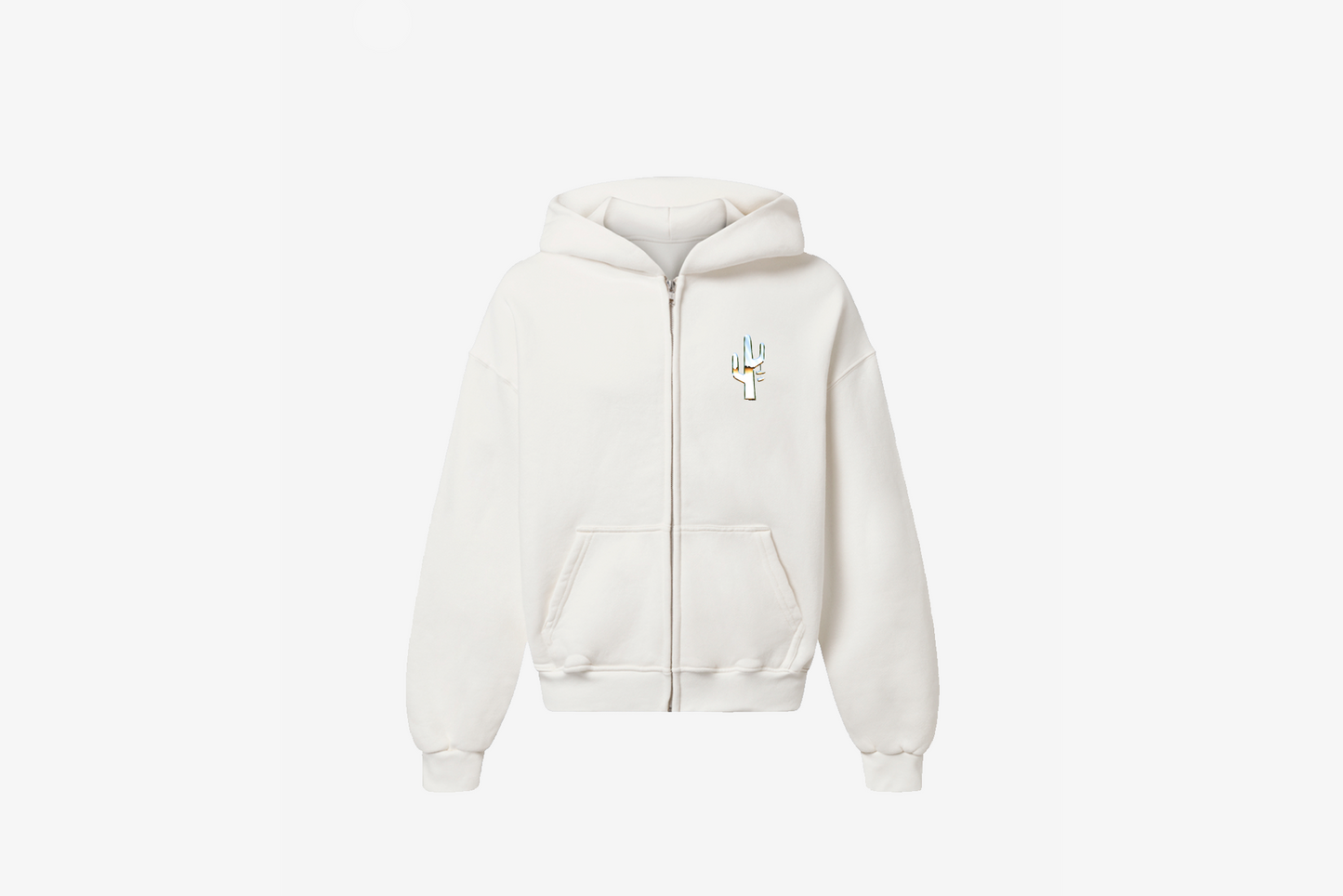 Manor "Chrome Hang Time Zip-Up Hoodie" Mens - White / Chrome