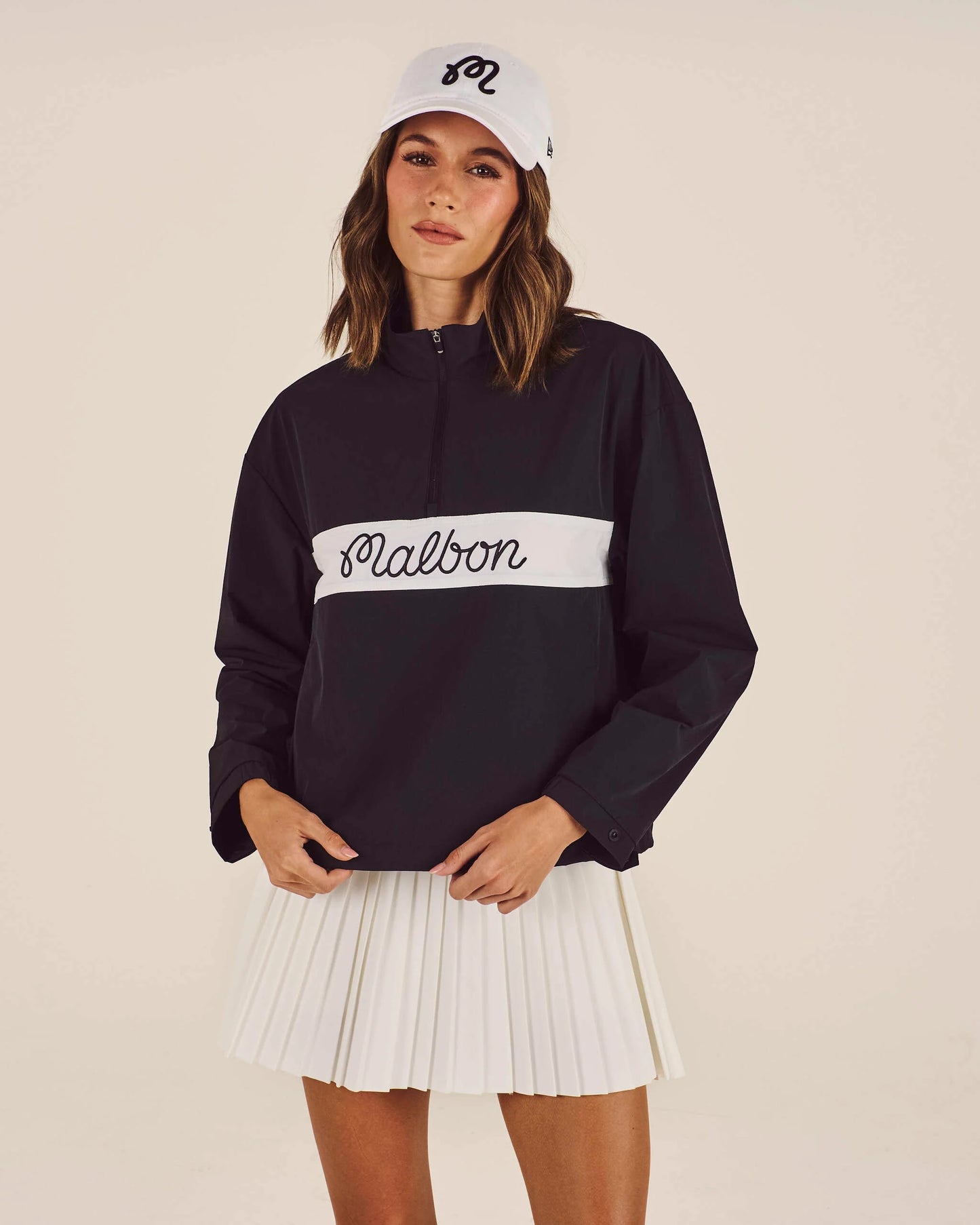 Malbon "Crosscourt Windbreaker" Womens - Black