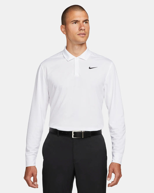 Nike Golf "Dri-FIT Victory Long-Sleeve Polo" M - White