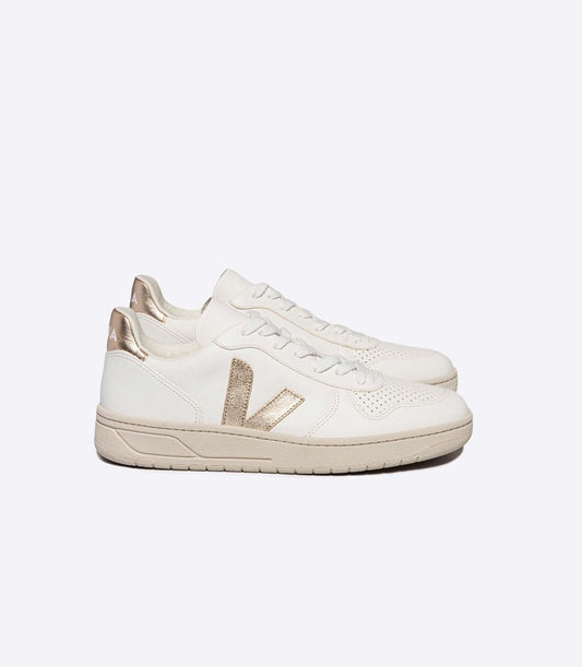 Veja "V-10 Chrome Free Leather" W - Extra White / Platine