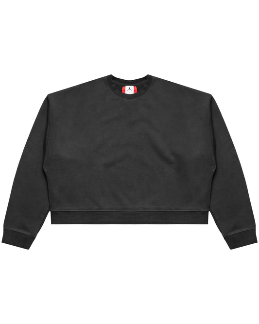 Jordan "Cropped Fleece Crew-Neck" Mens - Black / Black