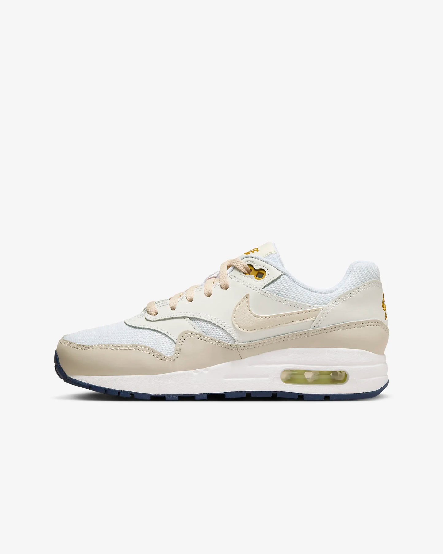 Nike "Air Max 1" GS - White / Light Orewood Brown / Bronzine