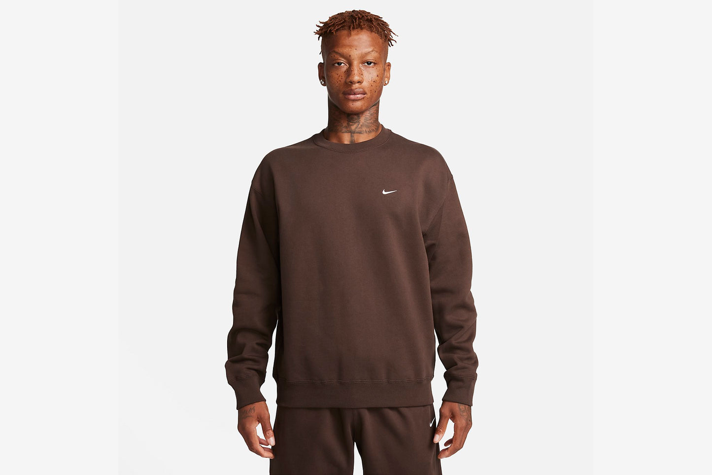 Nike "Solo Swoosh Fleece Crew" M - Baroque Brown/White