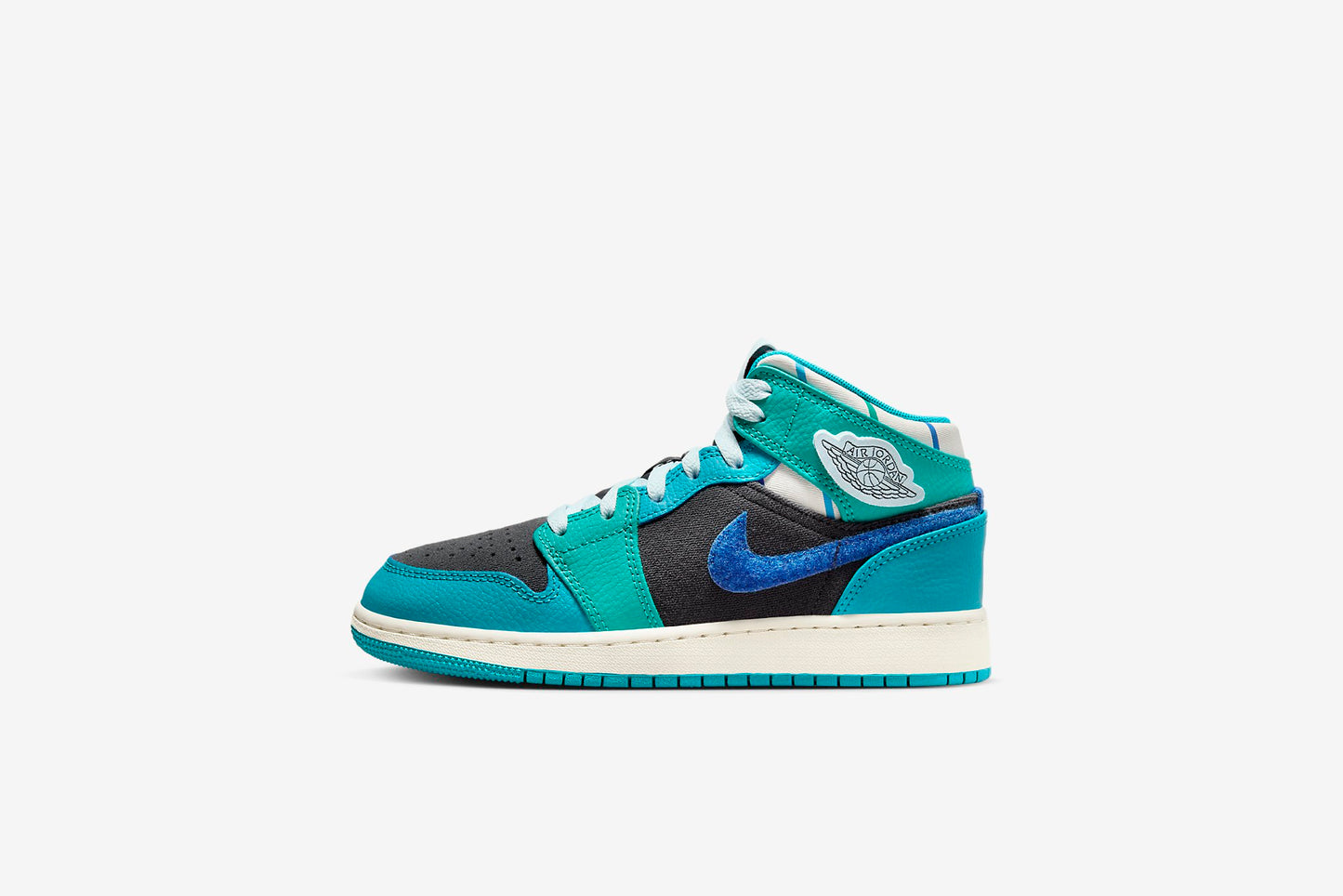 Air Jordan "Retro 1 Mid SS" GS - Anthracite / Glacier Blue