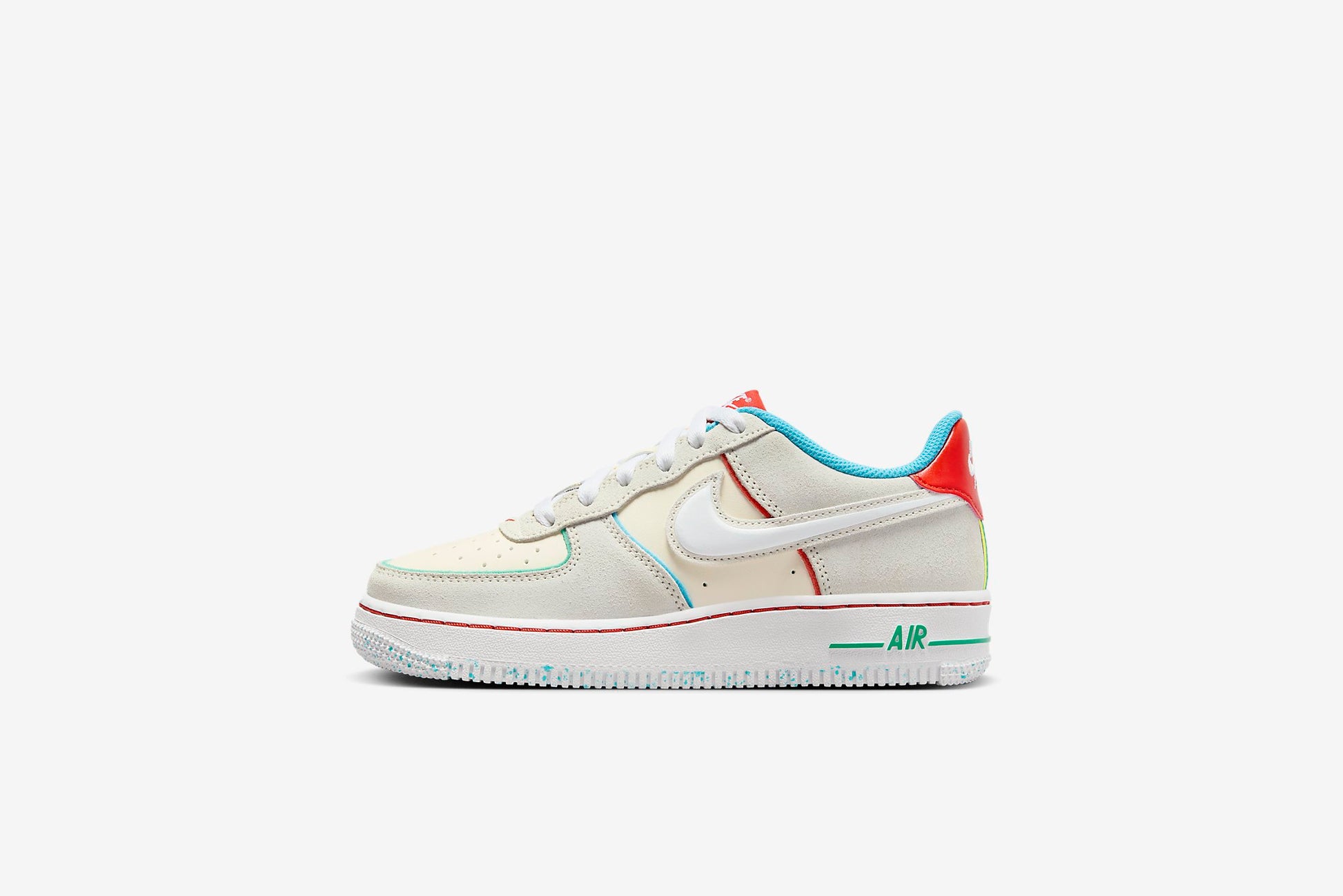 Nike Kids Air Force 1 (White/Picante Red) 6.5Y