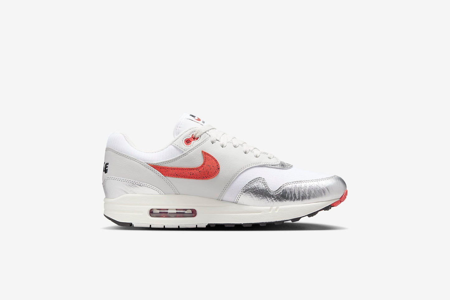 Nike "Air Max 1"  M - White / Chile Red (HOT SAUCE)