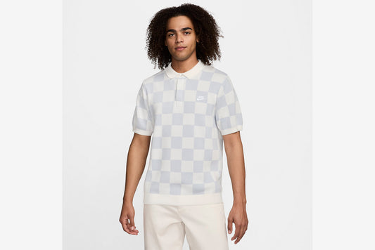 Nike "Sportswear Checkers Club Polo" M - Sail / Pure Platinum
