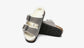 Birkenstock "Arizona Fur/Shearling" W - Stone Coin (Narrow Fit)