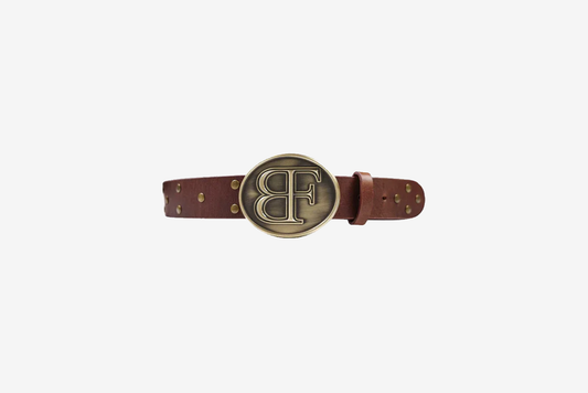 Badfriend "Oval Studded Belt" M - Brown