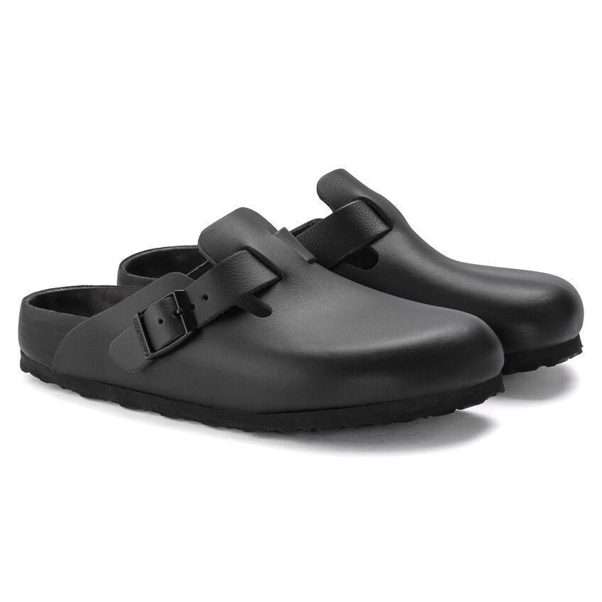 Birkenstock "Boston Exquisite Leather (Regular Fit)" M - Black / Black