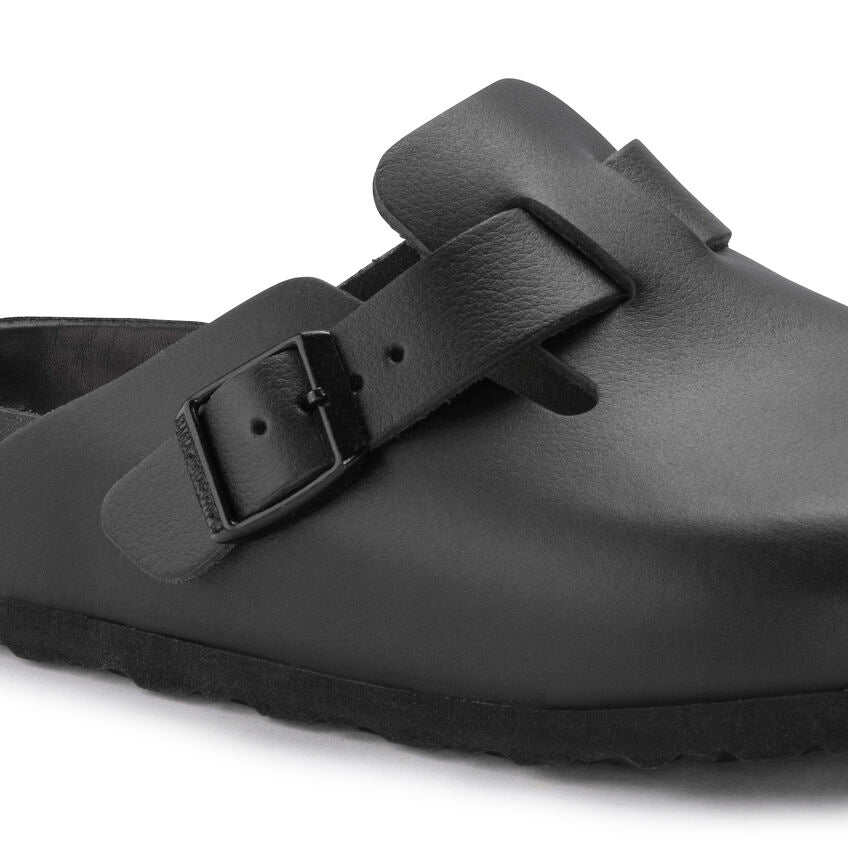 Birkenstock "Boston Exquisite Leather (Regular Fit)" M - Black / Black