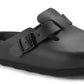 Birkenstock "Boston Exquisite Leather (Regular Fit)" M - Black / Black