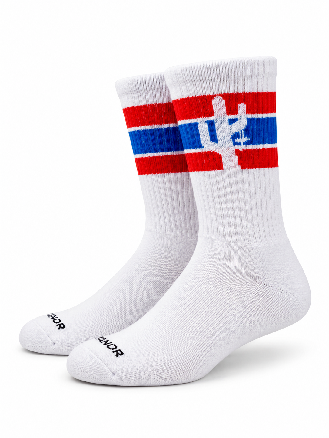 Manor "Striped Hang Time Sock" - White / Red / Blue